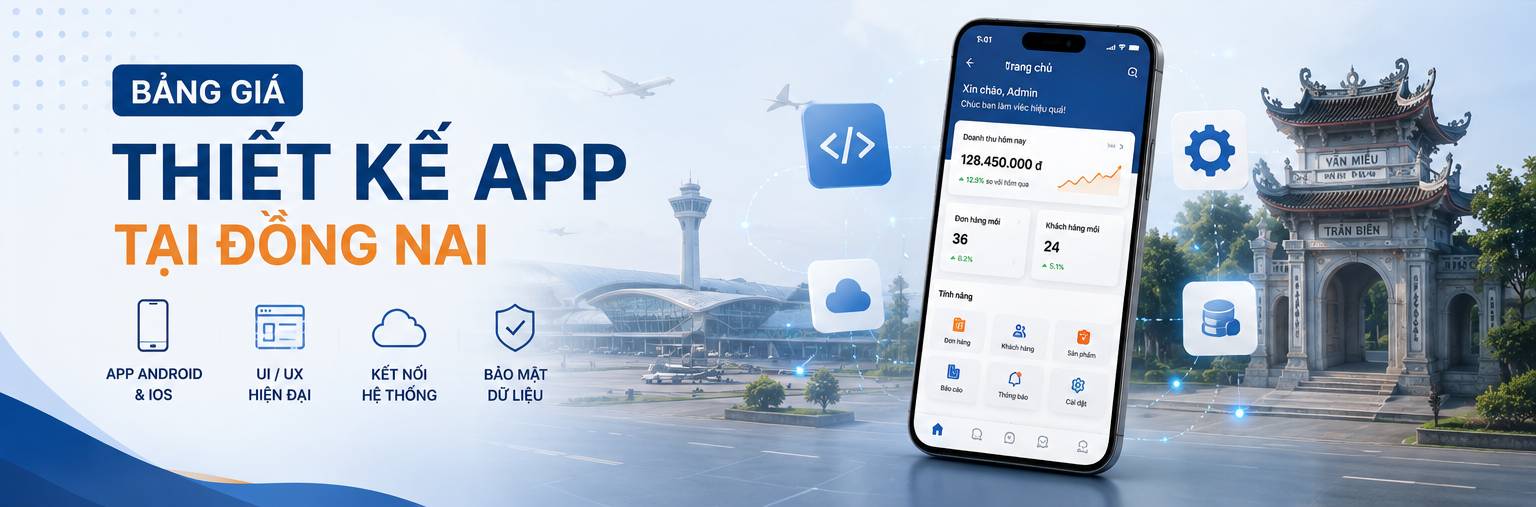 bảng giá thiết kế app tại đồng nai